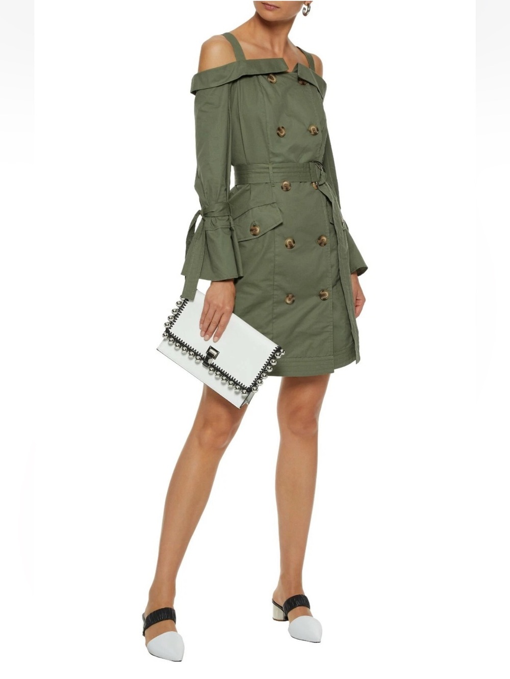 Walter Baker Brynn Cotton Cold-Shoulder Dress Size L MSRP: $248.00